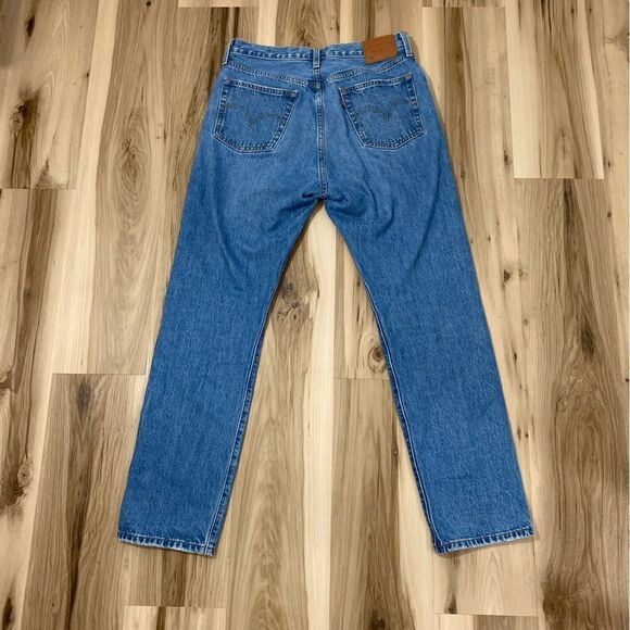 Levi’s 501 Distressed Button Fly Denim Blue Jeans - Picture 2 of 10